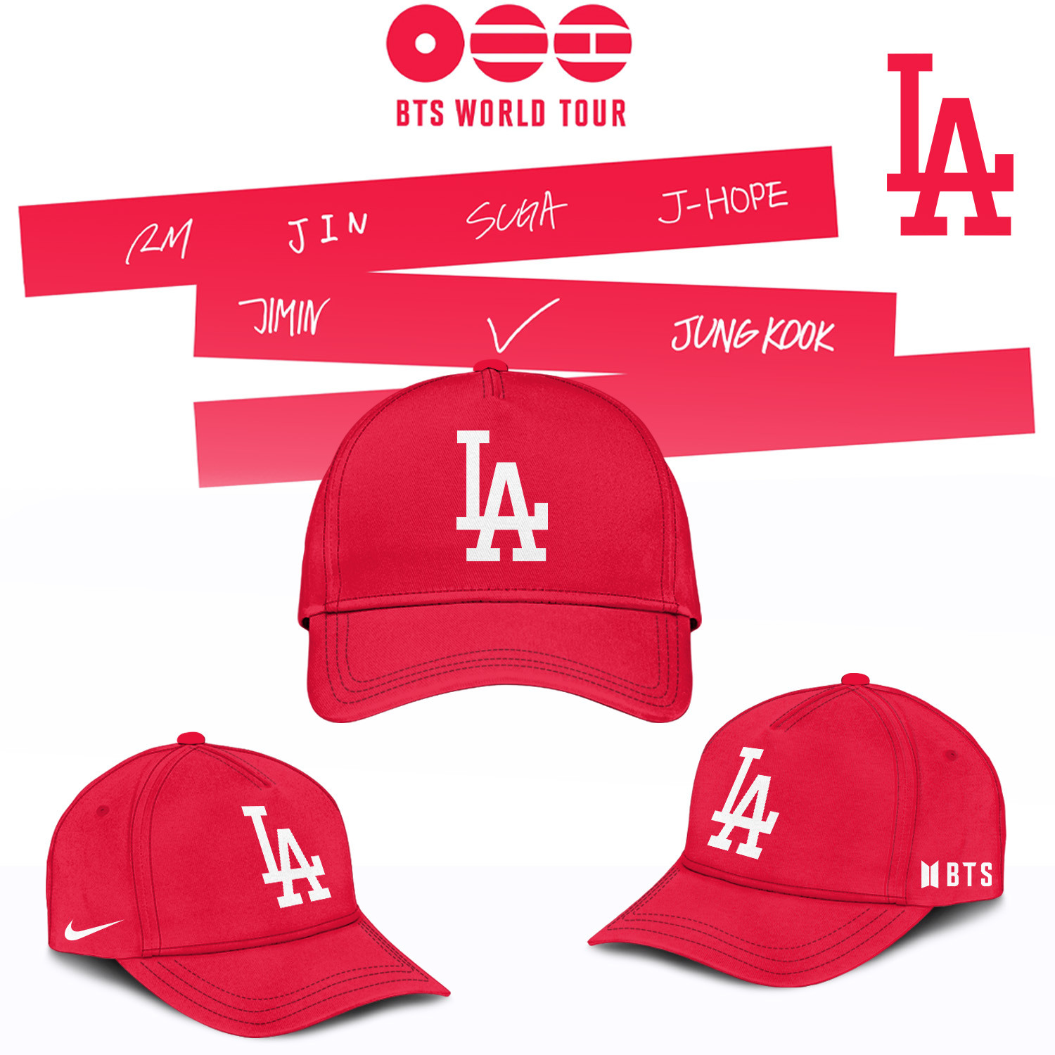 LA Dodgers x BTS World Tour 2026 Hat 2026 MLB Playoffs Merch Gift For Friends