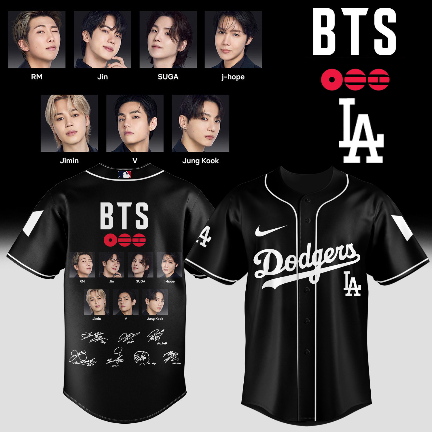 LA Dodgers x BTS World Tour 2026 Jersey 2026 MLB Playoffs Merch Baseball Gear For BTS Lovers