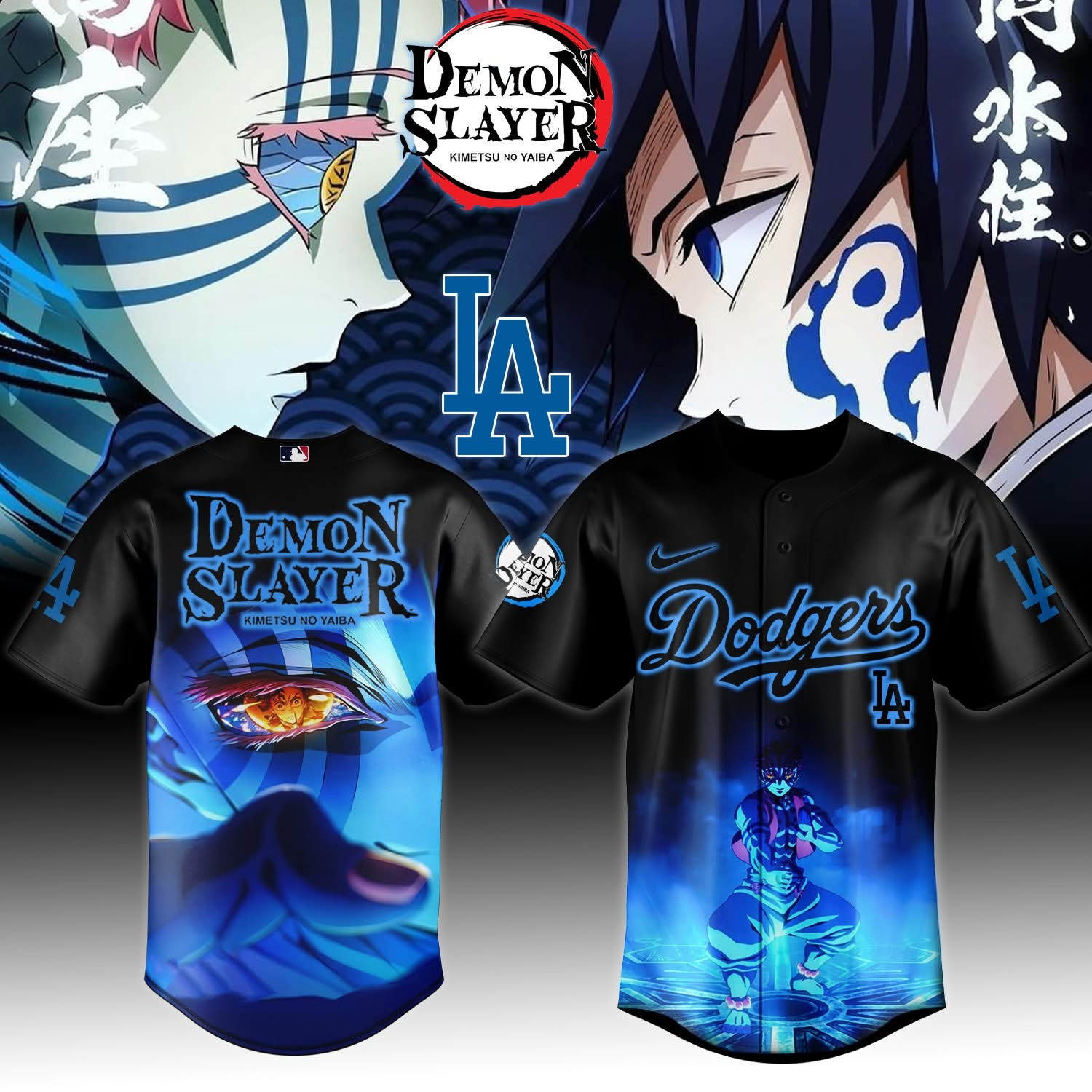 LA Dodgers x Demon Slayer Kimetsu No Yaiba Jersey 2025 MLB Merch Gifts For MAGA Fans