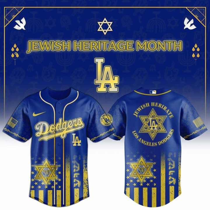 LA Dodgers X Jewish Heritage Night Jersey 2025 MLB Merch Dodgers Fan Gifts For Him