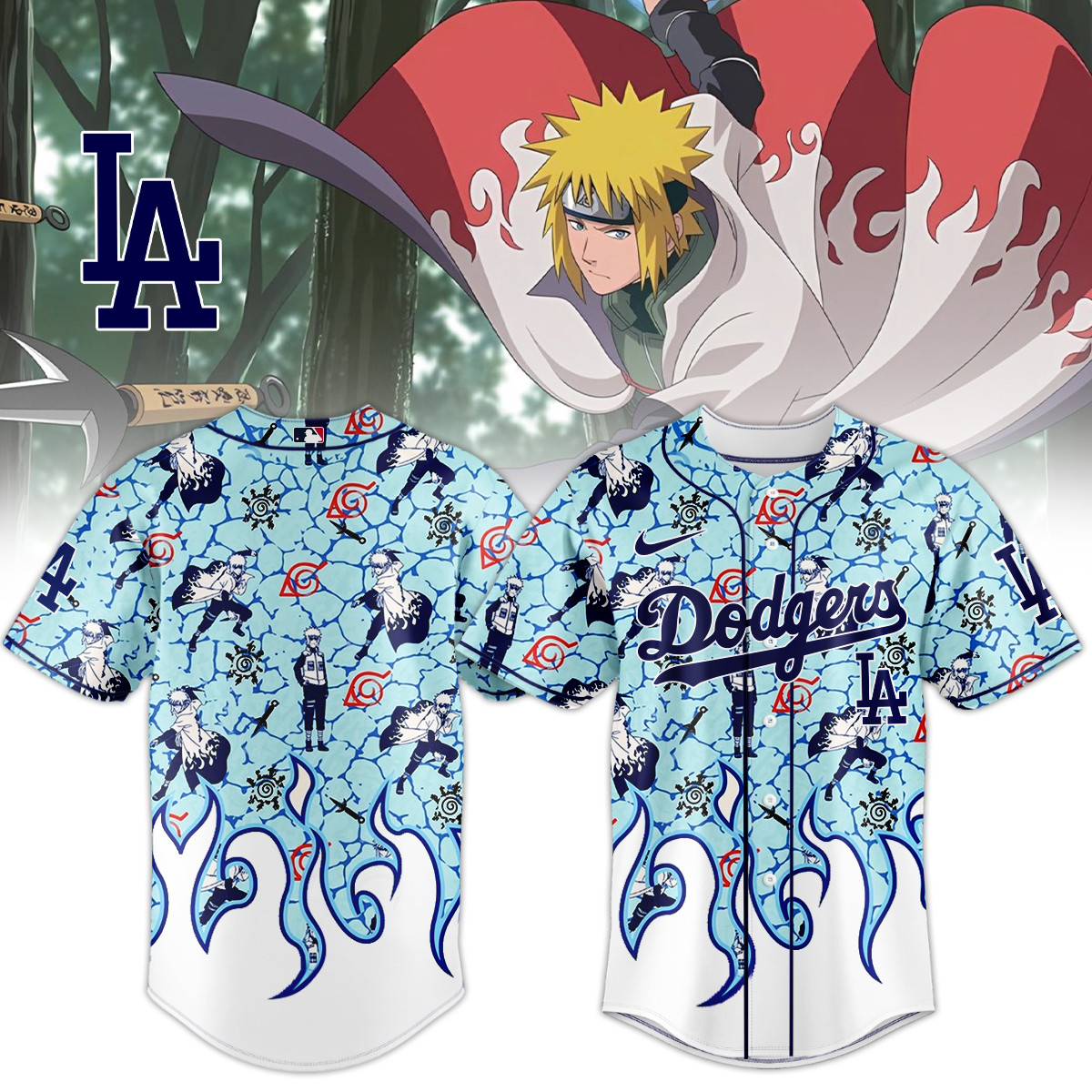 LA Dodgers x Naruto Minato Baseball Jersey 2026 MLB Playoffs Merch Basketball Gears