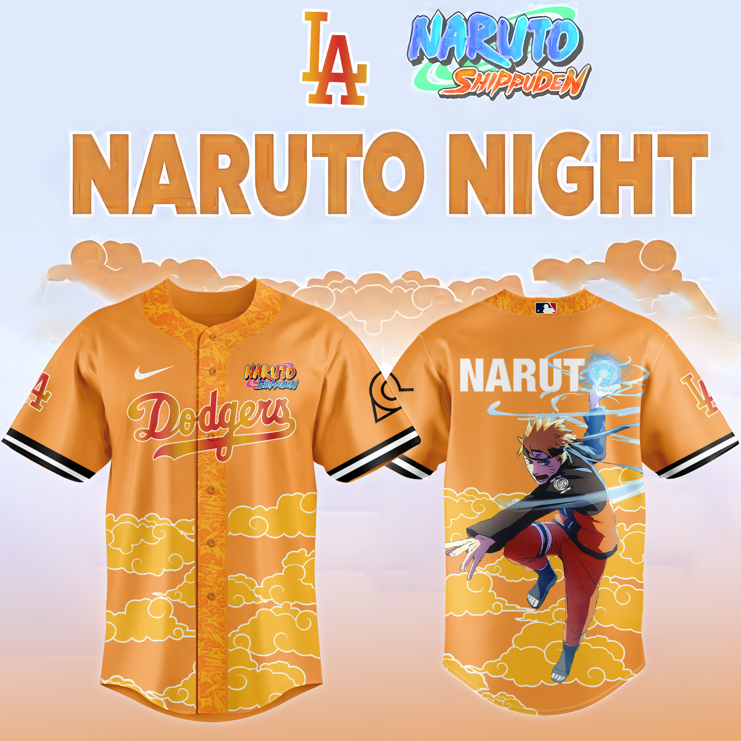 LA Dodgers x Naruto Night Baseball Jersey 2026 MLB Playoffs Merch Fans Gear For Brother