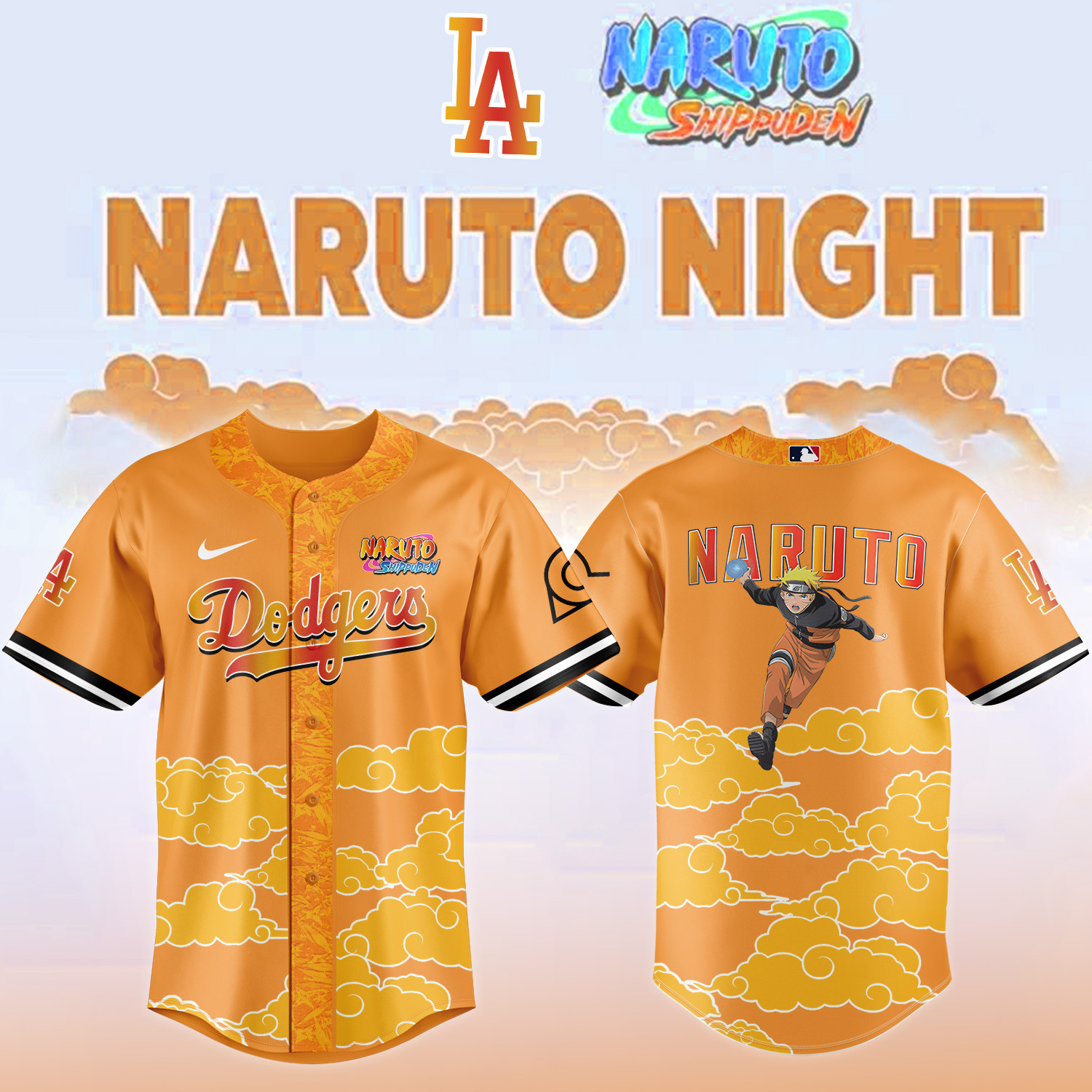 LA Dodgers x Naruto Night Baseball Jersey 2026 MLB Playoffs Merch Gift Idea For Him