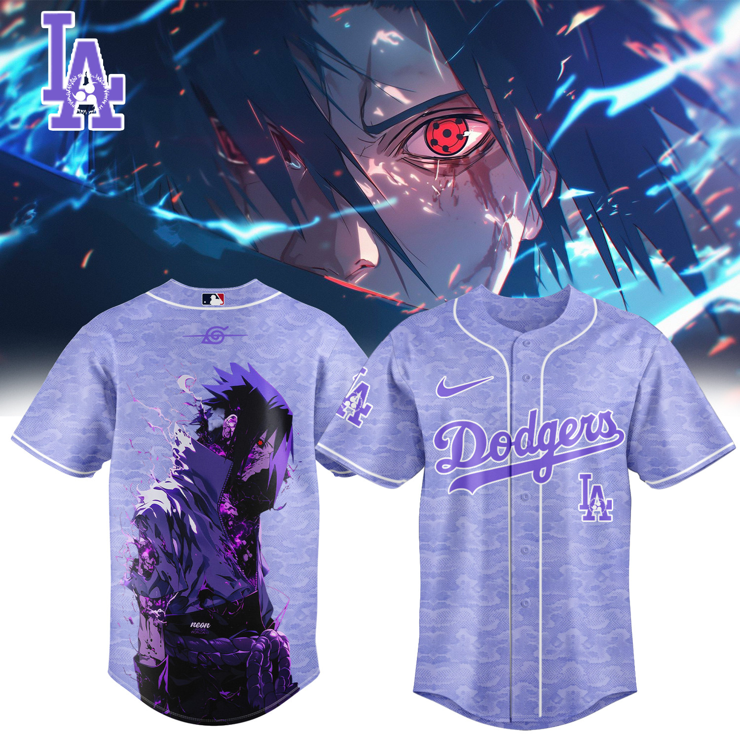 LA Dodgers x Naruto Sasuke Baseball Jersey Basketball Merch Gift For Basketball Lovers
