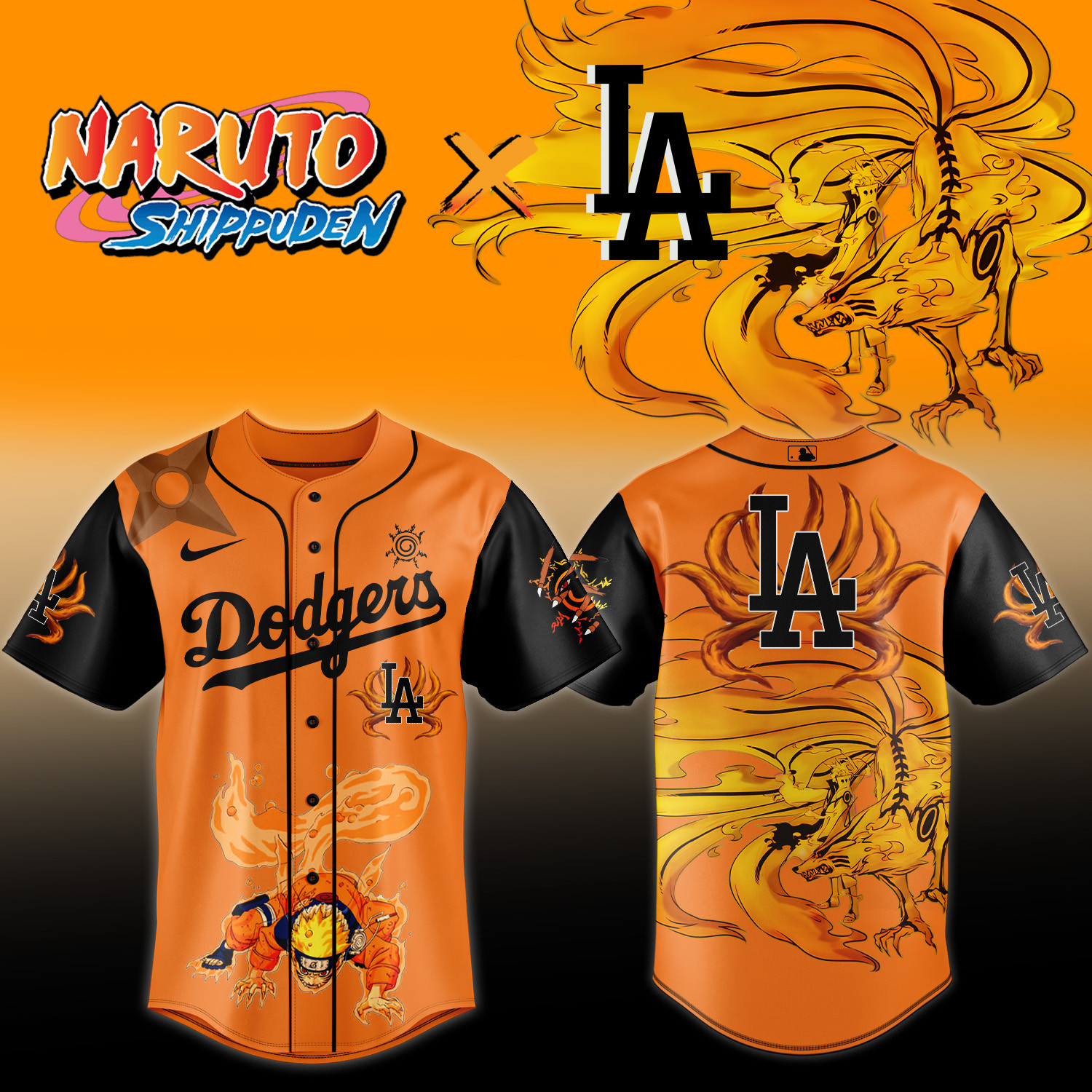 LA Dodgers x Naruto Shippuden Baseball Jersey 2026 MLB Playoffs Merch Birthday Gift For Him