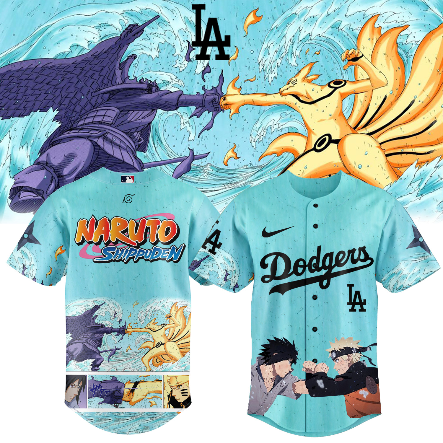 LA Dodgers x Naruto Shippuden Baseball Jersey 2026 MLB Playoffs Merch Cool Gift For Fans