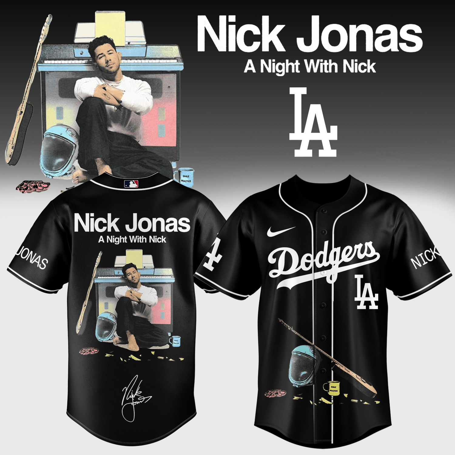 LA Dodgers x Nick Jonas A Night With Nick Baseball Jersey Baseball Clothes Fans Gear For Brother