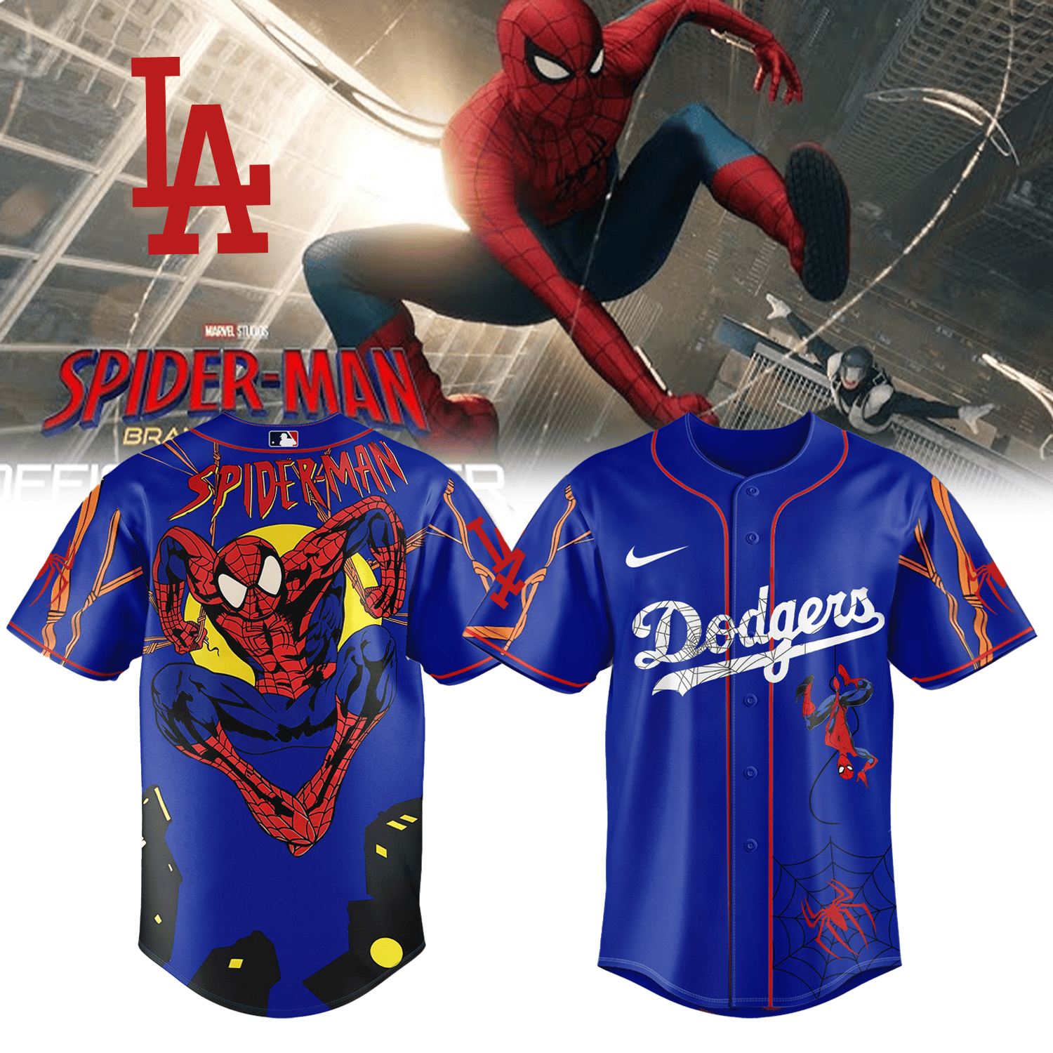 LA Dodgers x Spider Man Baseball Jersey 2026 MLB Playoffs Shirt Best Fan Gear