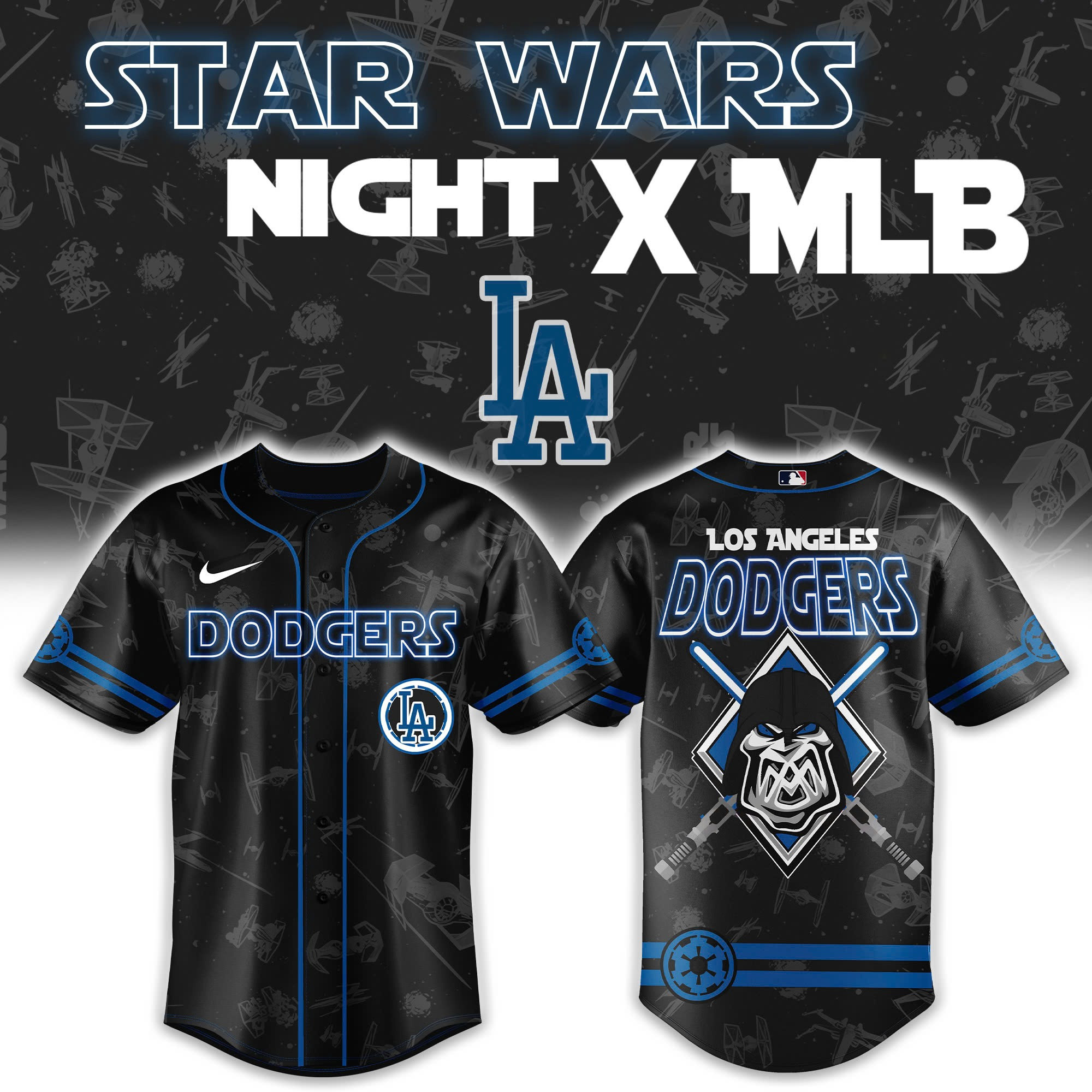 LA Dodgers x Star Wars Night 2025 Baseball Jersey Best Gifts For Baseball Fans