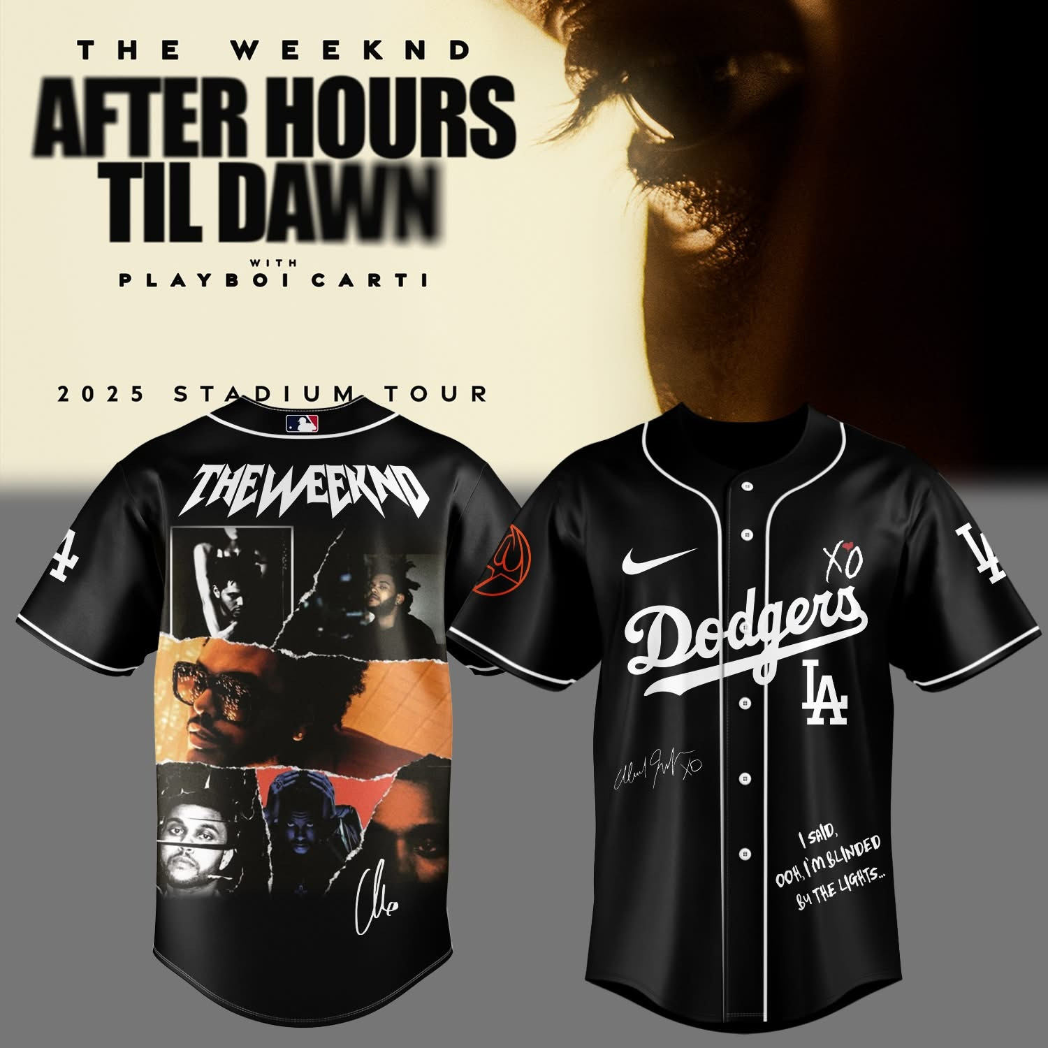 LA Dodgers x The Weeknd After Hours Til Dawn Jersey 2025 Tour Merch Fan Gifts For Him