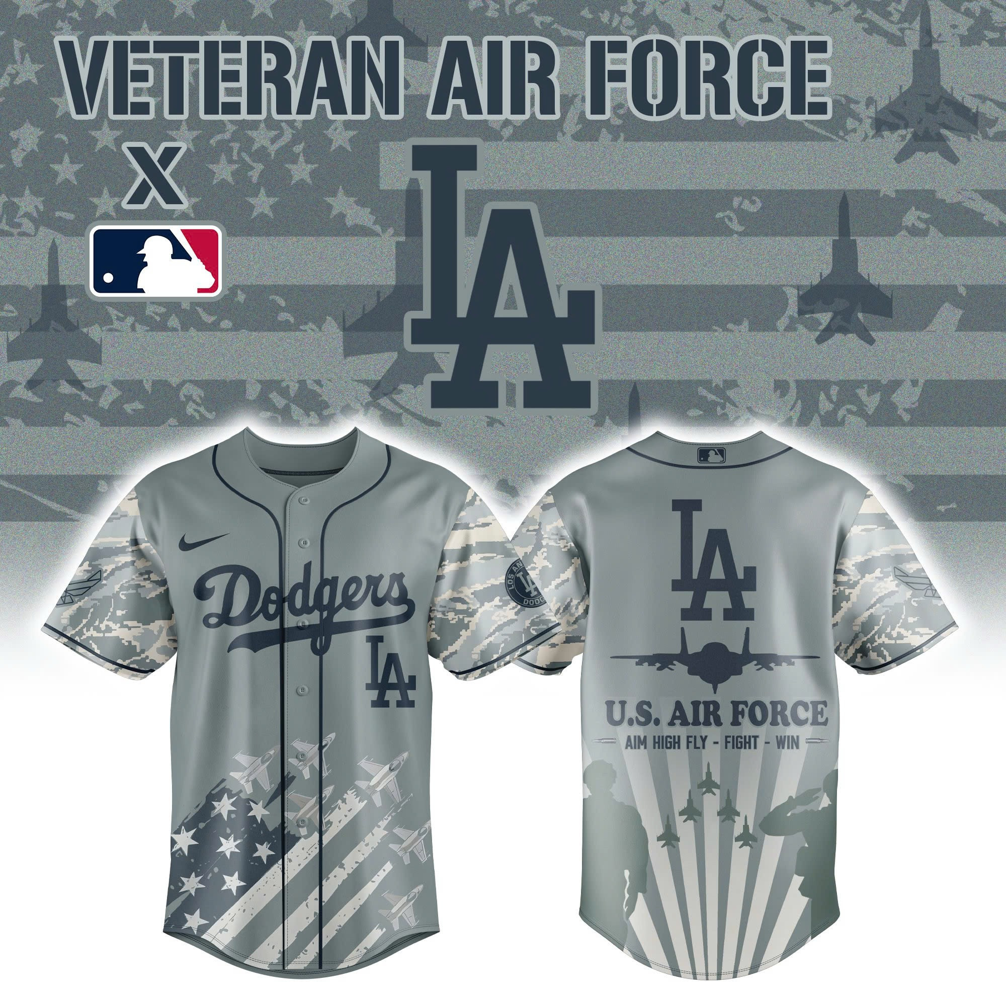 LA Dodgers x Veteran US Air Force 2025 Baseball Jersey Baseball Lover Gift Ideas