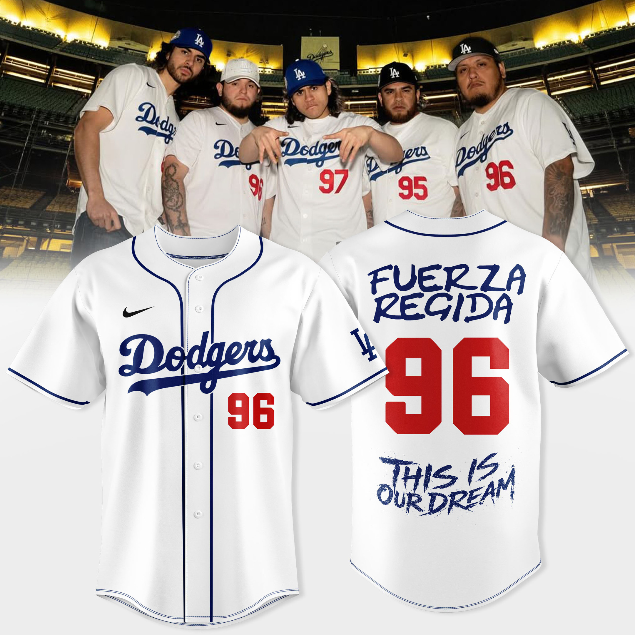 LA Dreams x Fuerza Regida Baseball Jersey Game Day Clothing Dodgers Fan Gift For Music Lovers