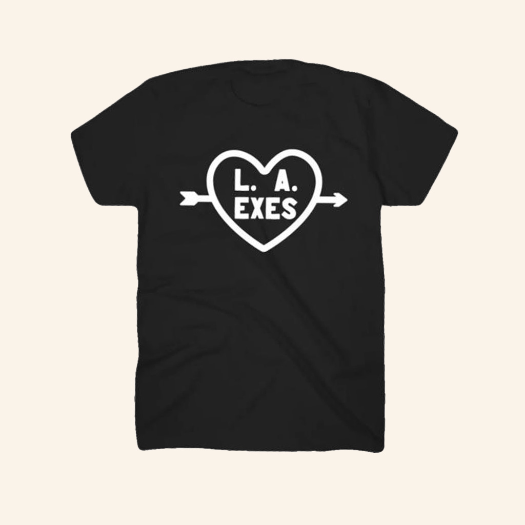 LA Exes Merch Heart Logo Black T-Shirt Cool Gifts For Music Lovers LA Exes Merch Heart Logo Black T-Shirt Cool Gifts For Music Lovers