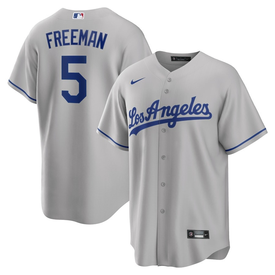 LA Freddie Freeman Gray Road Player Jersey Gifts For Baseball Fans