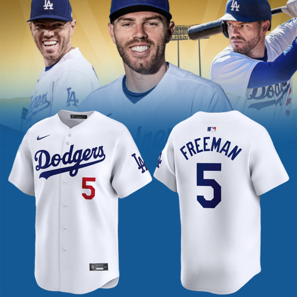 LA Freddie Freeman White Home Player Jersey Baseball Coach Gift Ideas