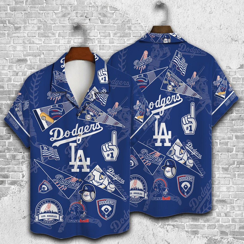 LA Los Angeles Dodgers Hawaiian Shirt #1 Fan Collage Summer Aloha Shirt Fan Clothing
