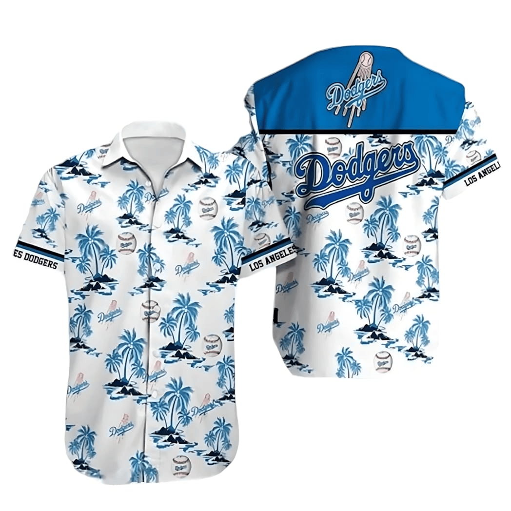 LA Los Angeles Dodgers Hawaiian Shirt Men's Palm Aloha Shirt Great Dodgers Gifts For Him