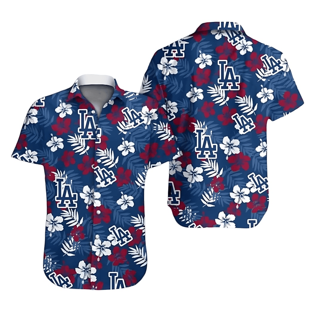 LA Los Angeles Dodgers Hawaiian Shirt Men's Tropical Floral Aloha Shirt Unique Dodgers Gifts