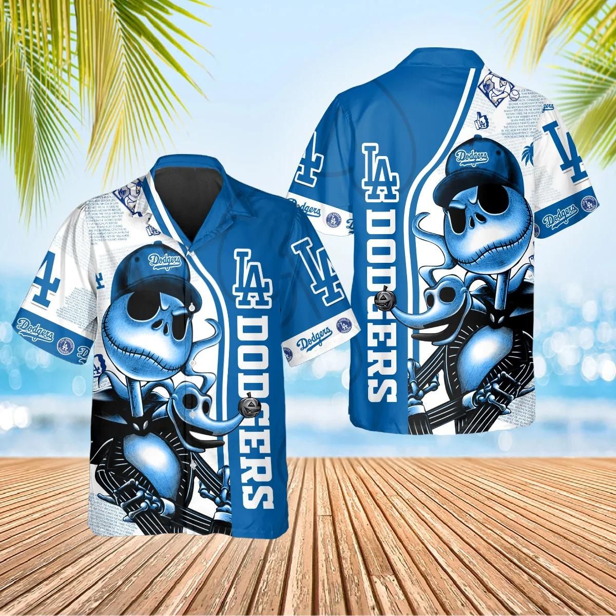 LA Los Angeles Dodgers Hawaiian Shirt Skeleton Swag Aloha Shirt Cool Dodgers Fan Gifts