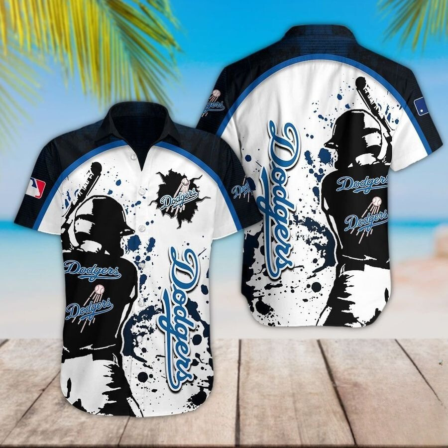 LA Los Angeles Dodgers Hawaiian Shirt Splatter Baseball Aloha Shirt Dodgers Holiday Gifts