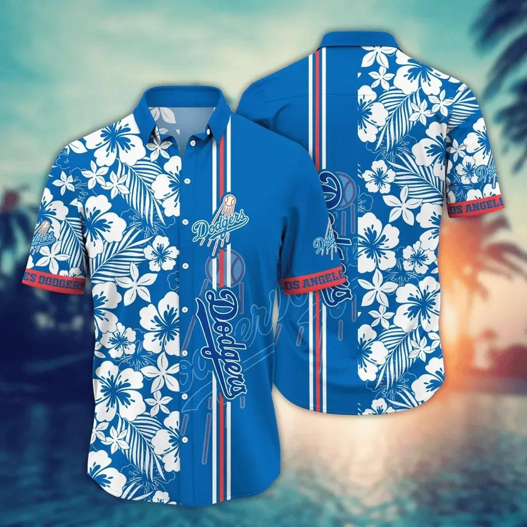 LA Los Angeles Dodgers Hawaiian Shirt Tropical Hibiscus Aloha Shirt Gifts For Dodgers Fans