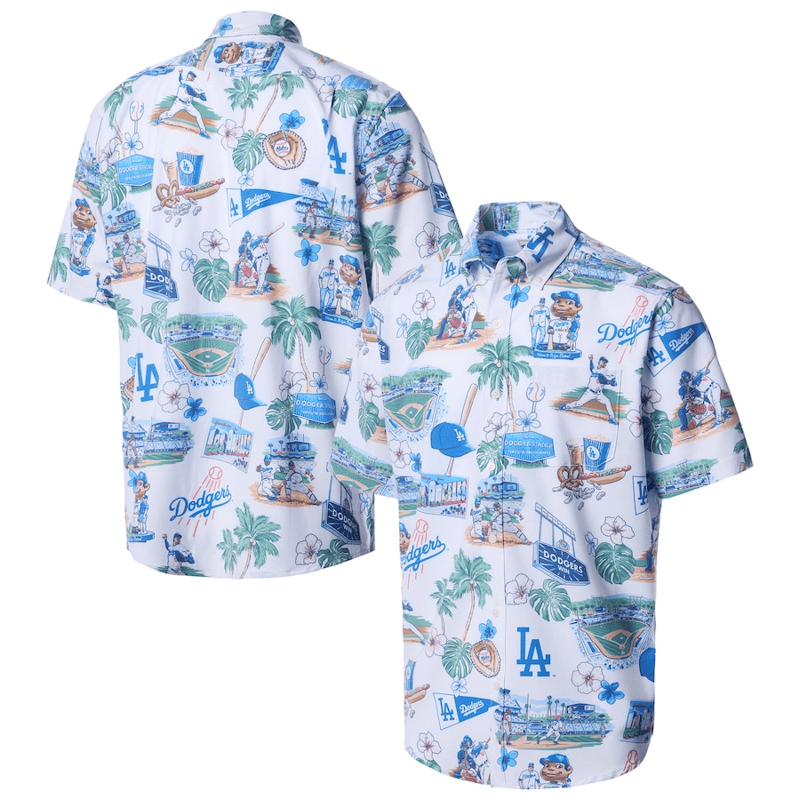 LA Los Angeles Dodgers Hawaiian Shirt Tropical Summer Aloha Shirt Holiday Fan Merch Gifts