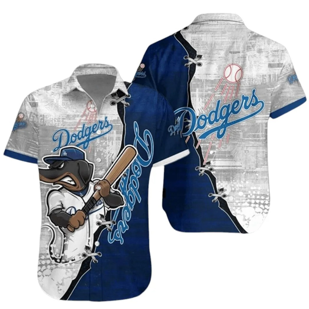LA Los Angeles Dodgers Hawaiian Shirt Vintage Aloha Shirt Holiday Dodgers Gift Ideas