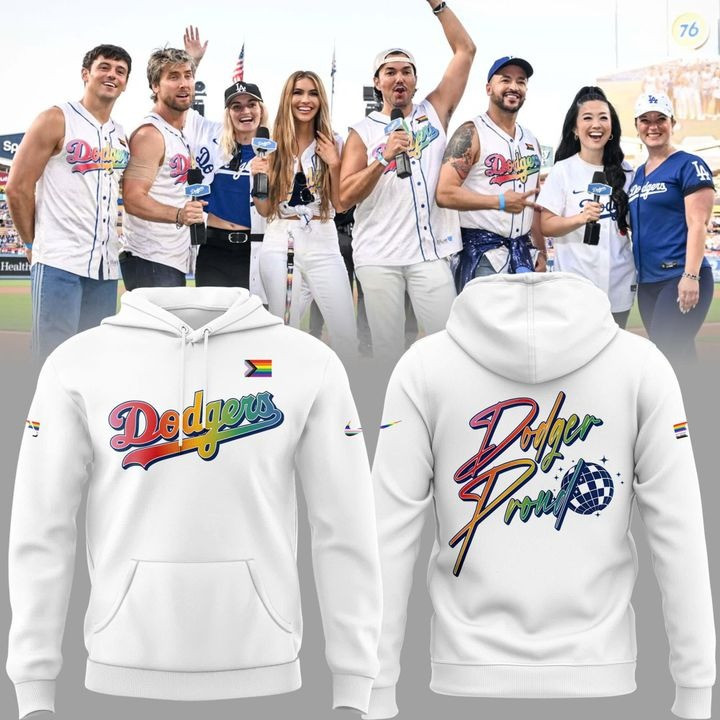 LA Los Angeles Dodgers Proud Hoodie LGBTQ Pride Month Dodgers Fan Merch Clothing