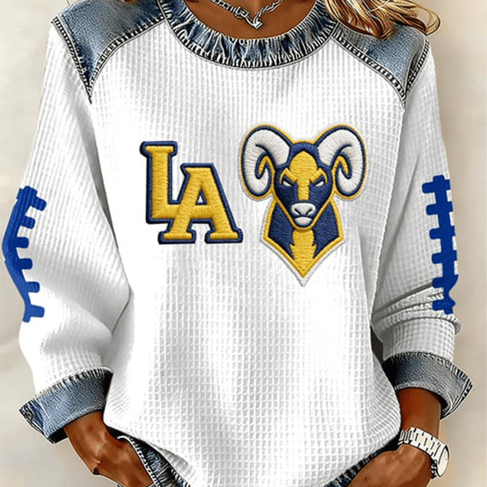 LA Los Angeles Rams Sweatshirt Horns Up Football Merch Presents For Girlfriend