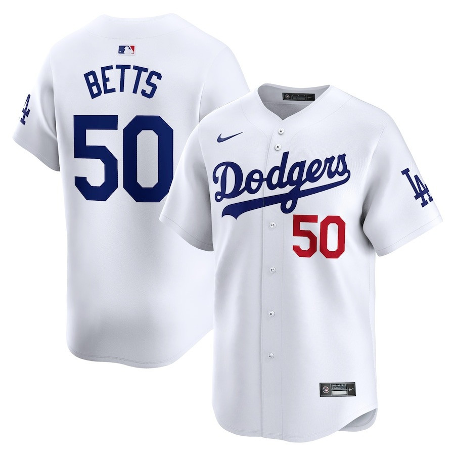LA Mookie Betts White Home Player Jersey Gift For Baseball Lover