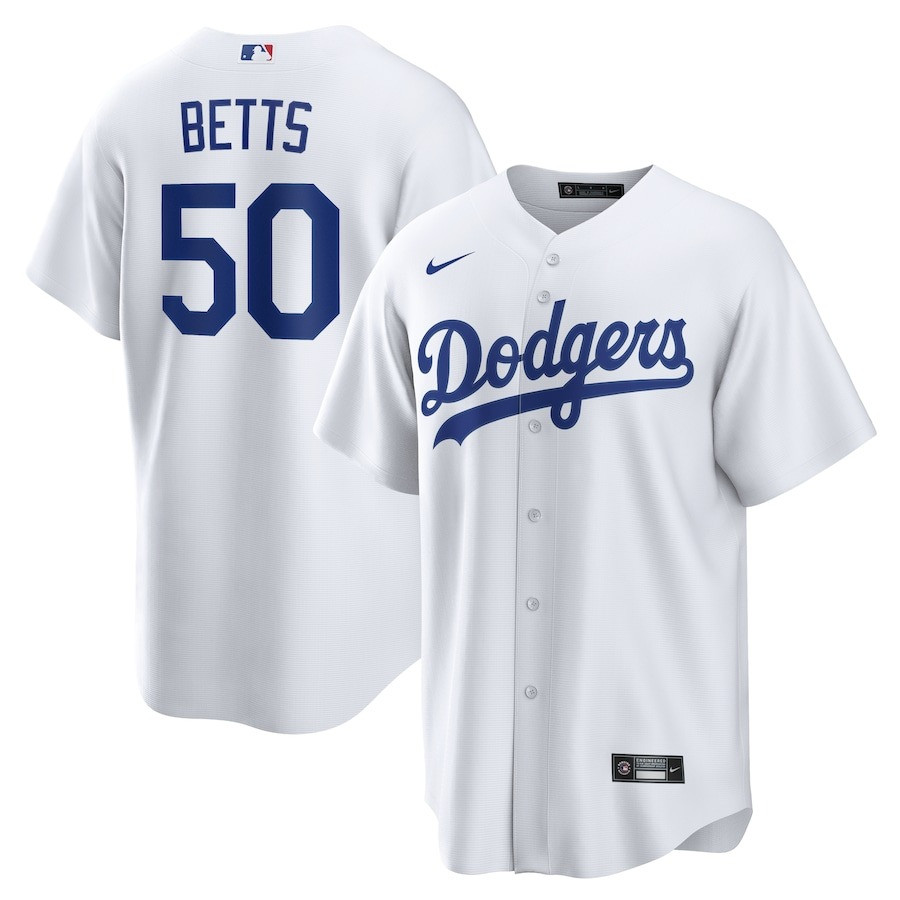 LA Mookie Betts White Home Player Jersey Gifts For Baseball Players