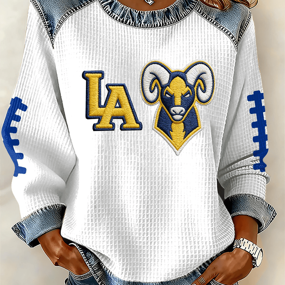 LA Rams Art Football Sweatshirt Game Day Los Angeles Rams Apparel Fan Gears
