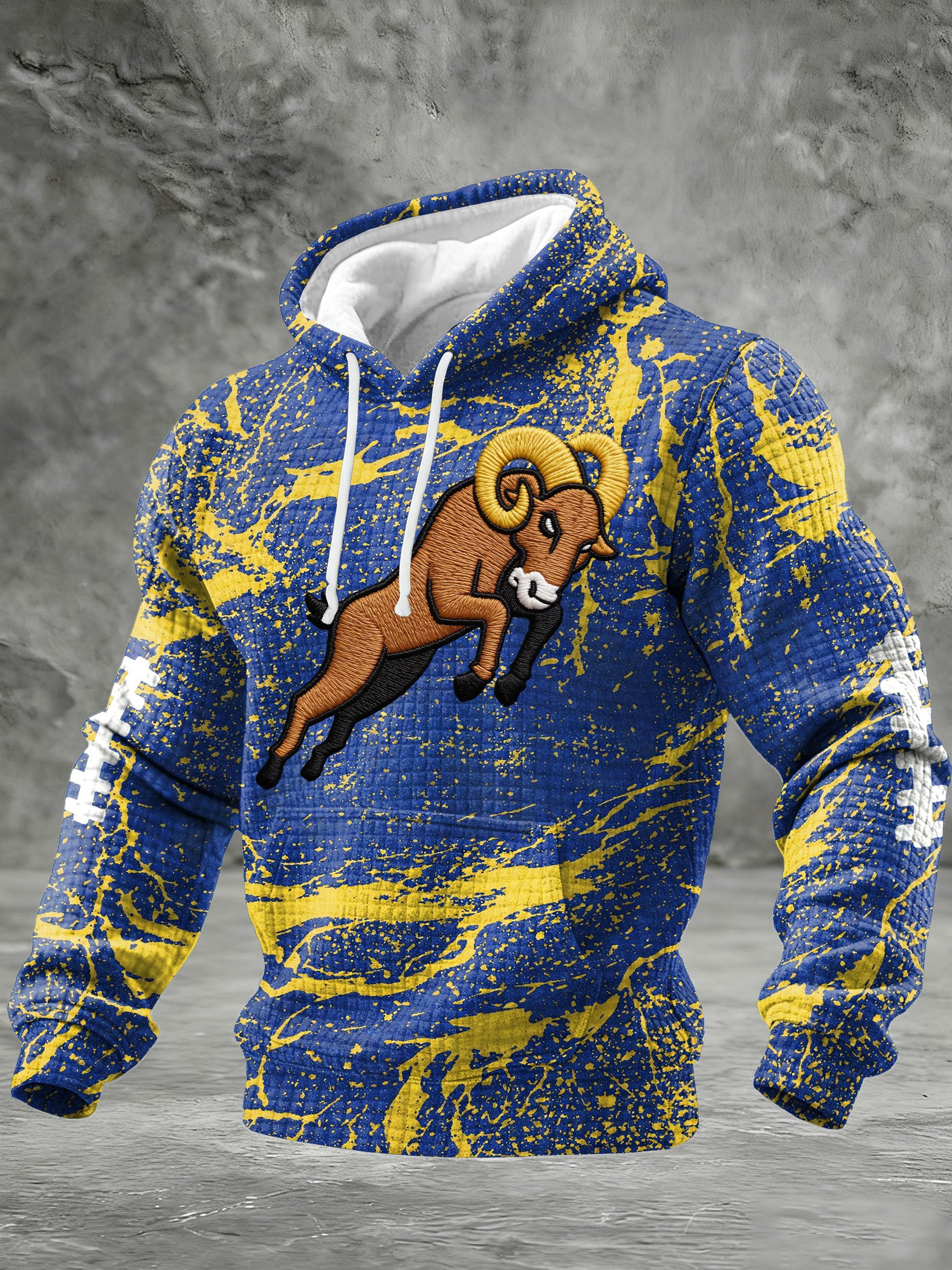 LA Rams Football Waffle Hoodie Game Day Merch Los Angeles Victory Hoodie Gifts For Brother