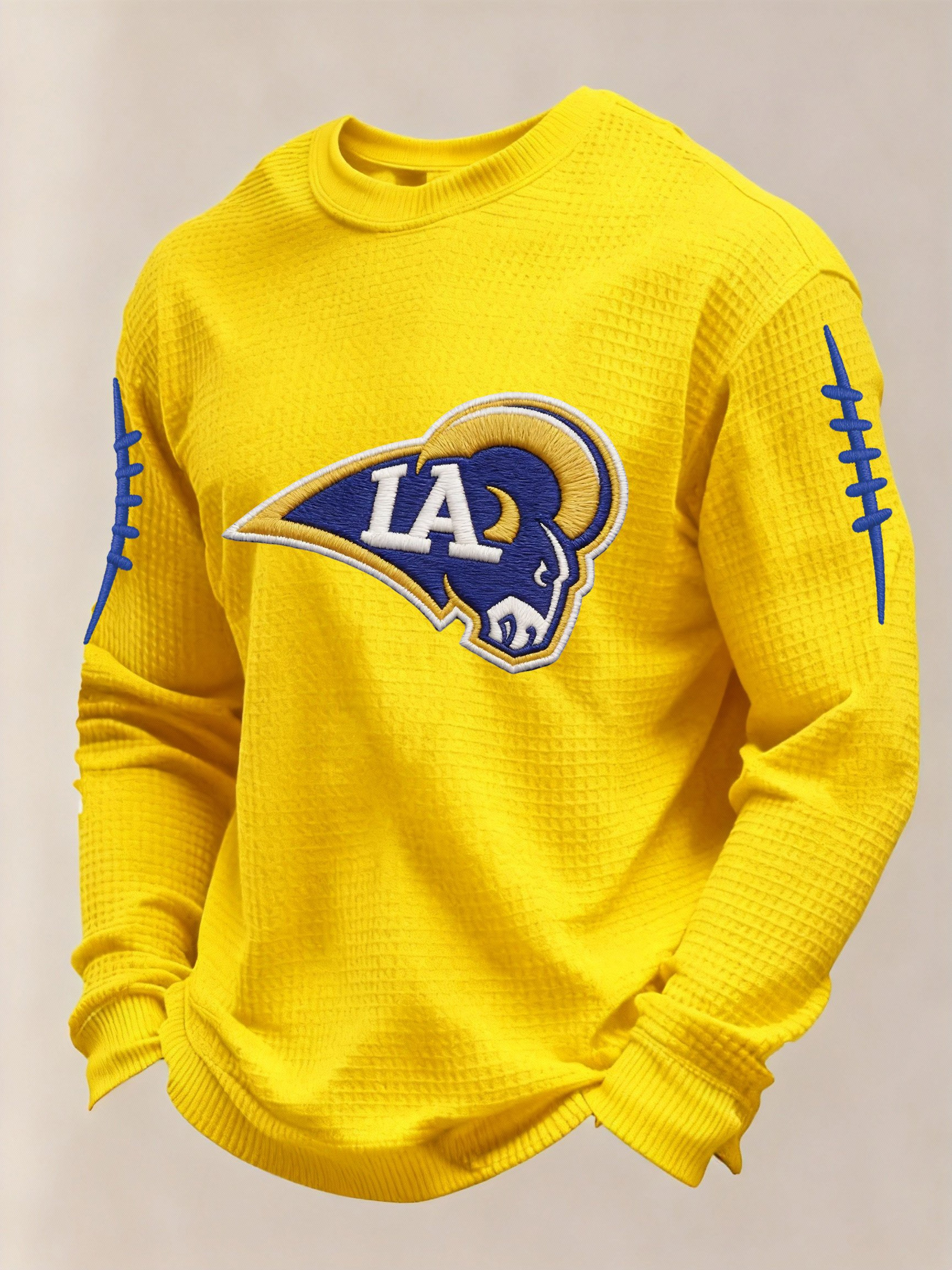 LA Rams Football Waffle Long Sleeve Shirt Game Day T-Shirt Rams Super Bowl Merch Men's Gifts