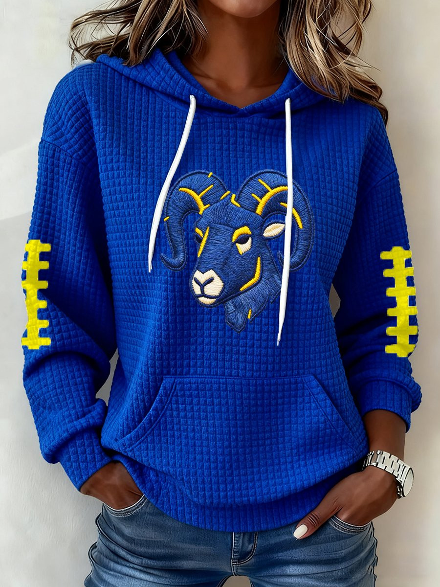 LA Rams Super Bowl Waffle Hoodie Forever Los Angeles Hoodie LAR Game Day Clothing Fan Gifts LA Rams Super Bowl Waffle Hoodie Forever Los Angeles Hoodie LAR Game Day Clothing Fan Gifts