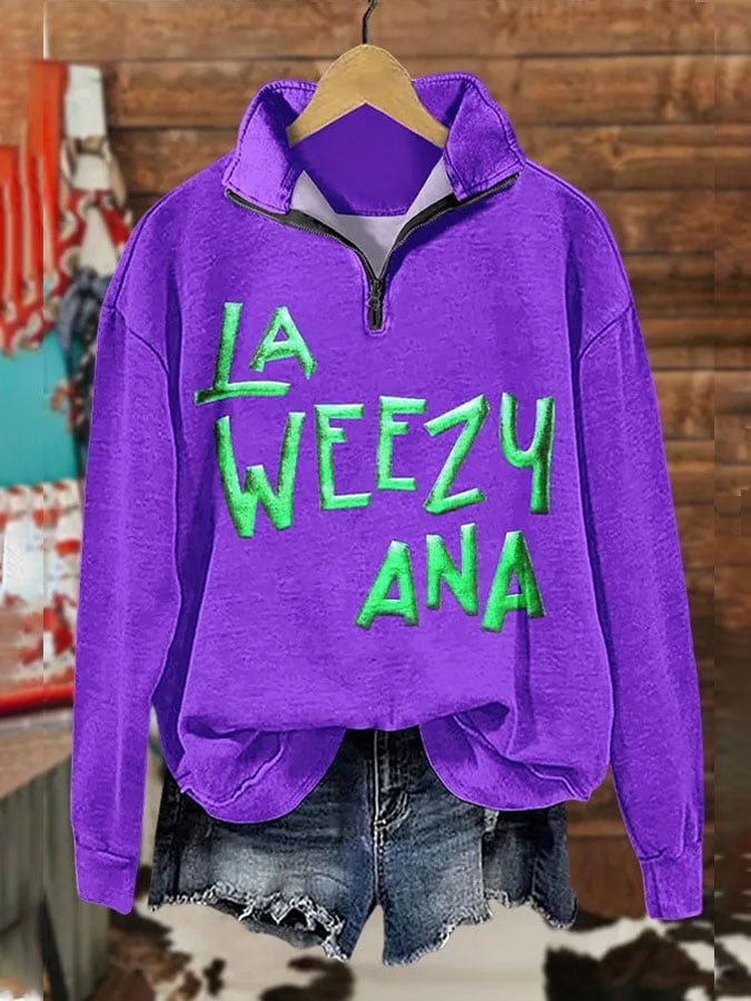 La Weezy Ana Mardi Gras Zip Stand Collar Sweatshirt Fleur De Lis Shirt Mardi Gras Sweatshirt