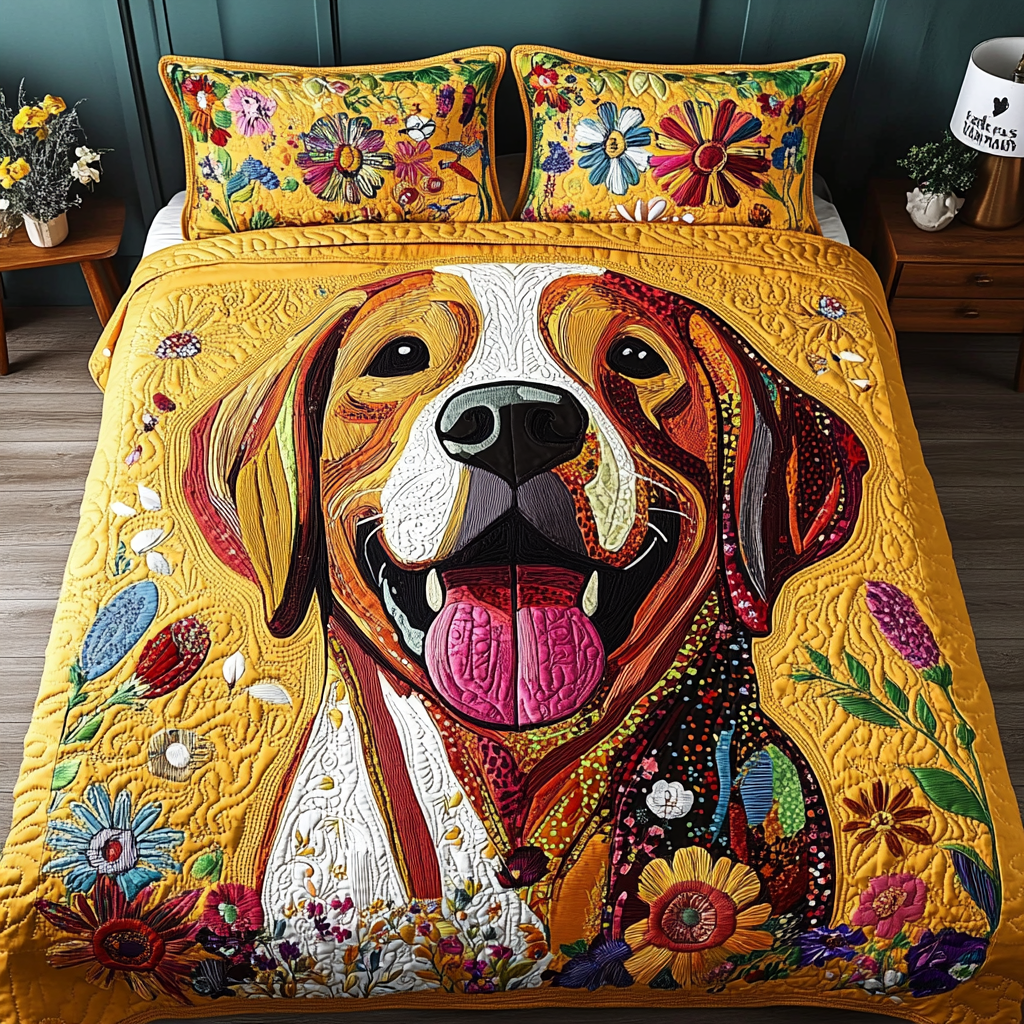 Lab Buddy Quilted Bedding Set Quilted Bedspreads Gifts For Father's Day From Son