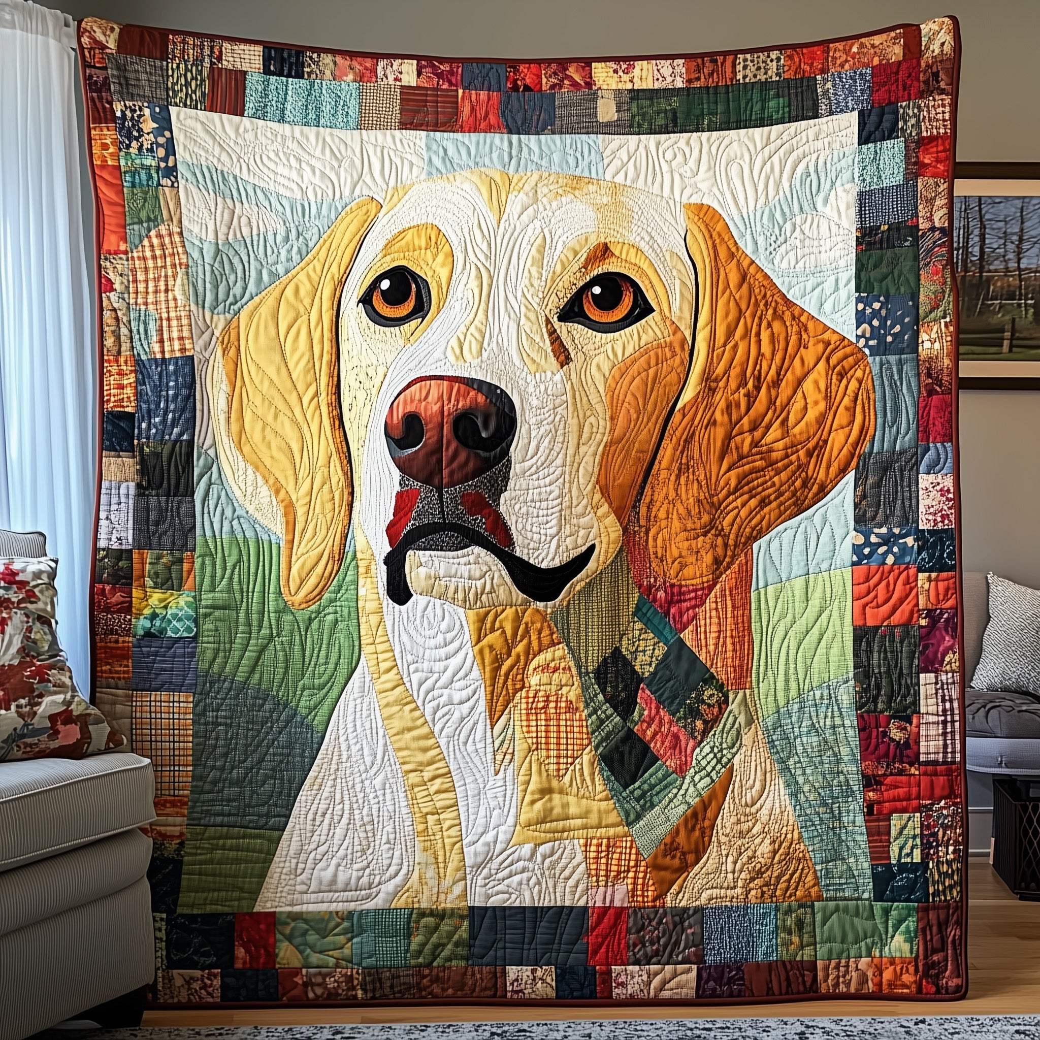 Lab Snuggles Quilted Blanket Best Couch Throw BlanketBest Gifts For Dog Lovers