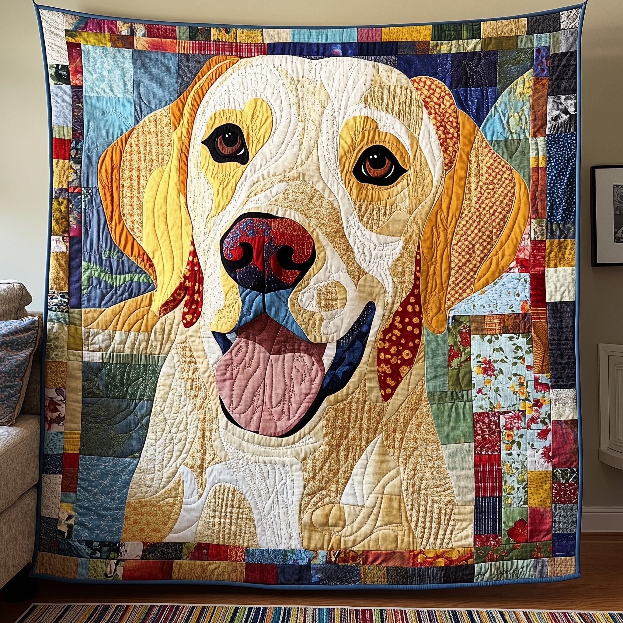 Lab Snuggles Quilted Blanket Best Couch Throw BlanketCute Dog Owner Gift Ideas