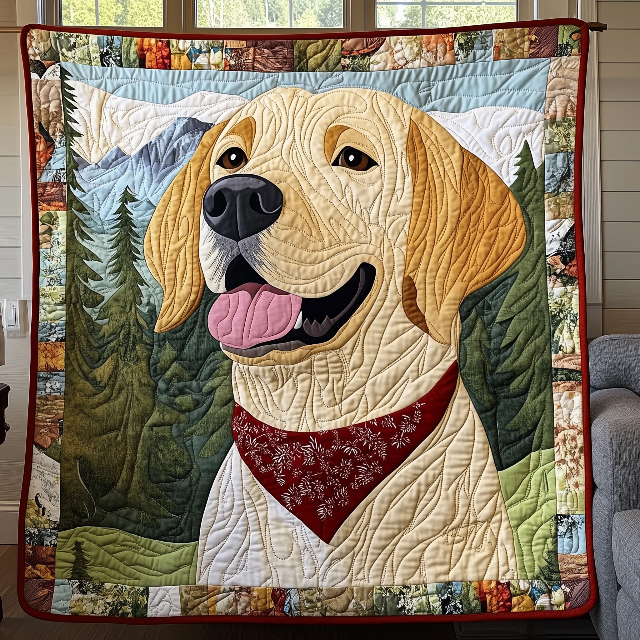 Lab Snuggles Quilted Blanket Best Couch Throw BlanketGreat Gifts For Dog Lovers