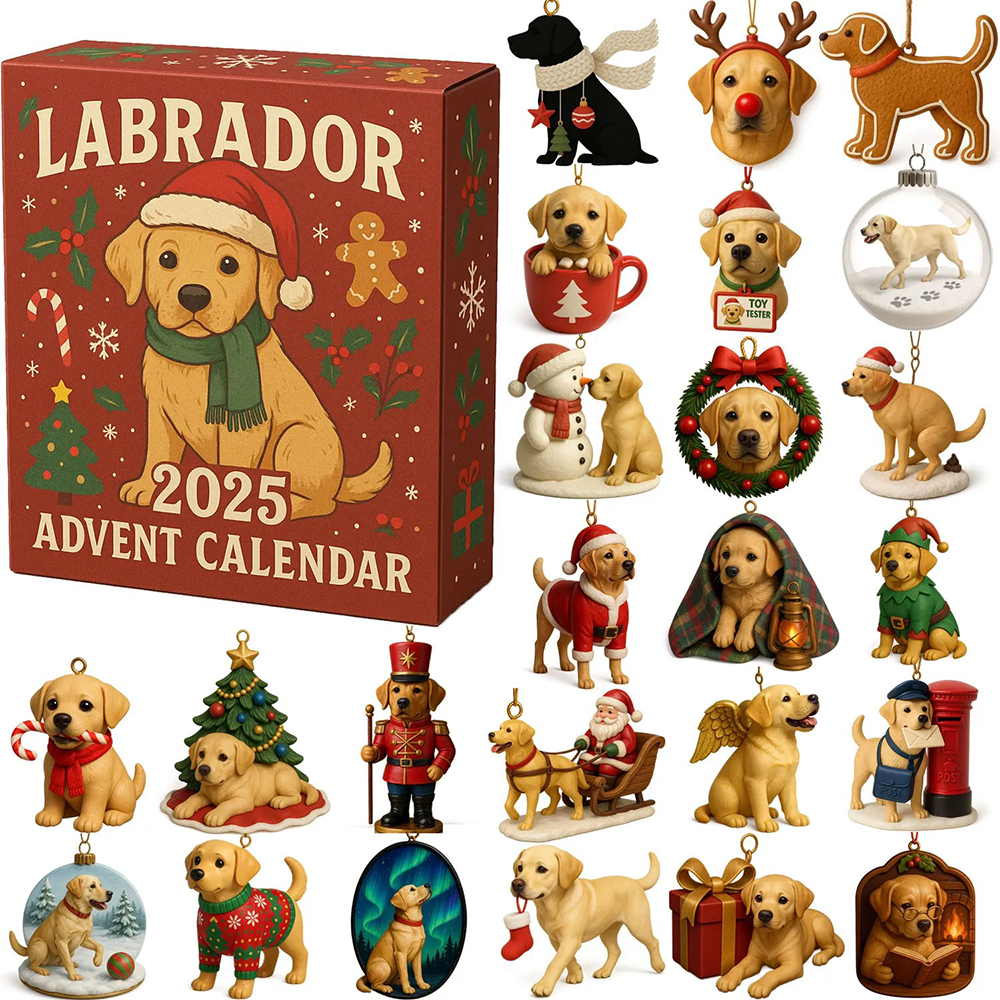Labrador 2025 Advent Calendar Kids Christmas Countdown Labrador Presents