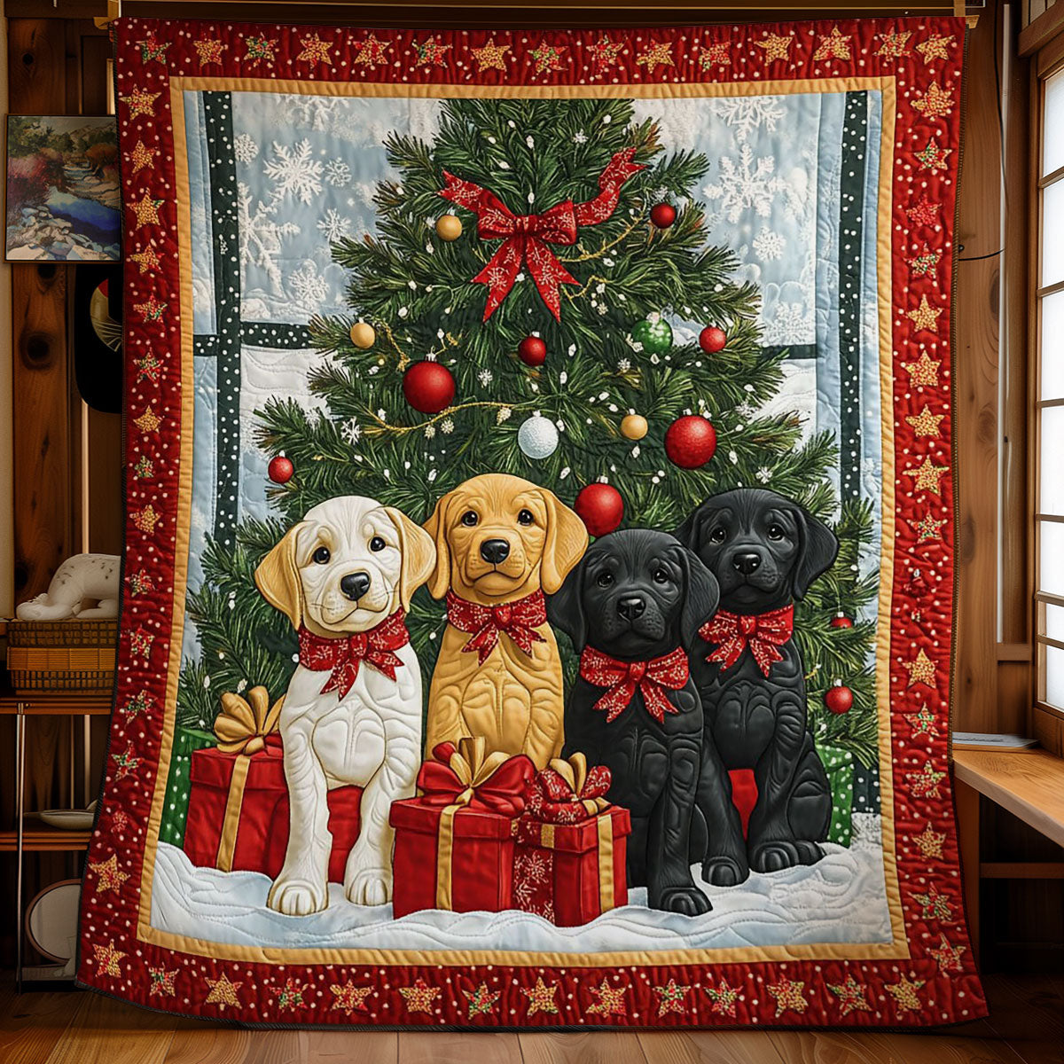 Labrador Charm Quilt Blanket Winter Blanket Christmas Gifts For Labrador Lovers