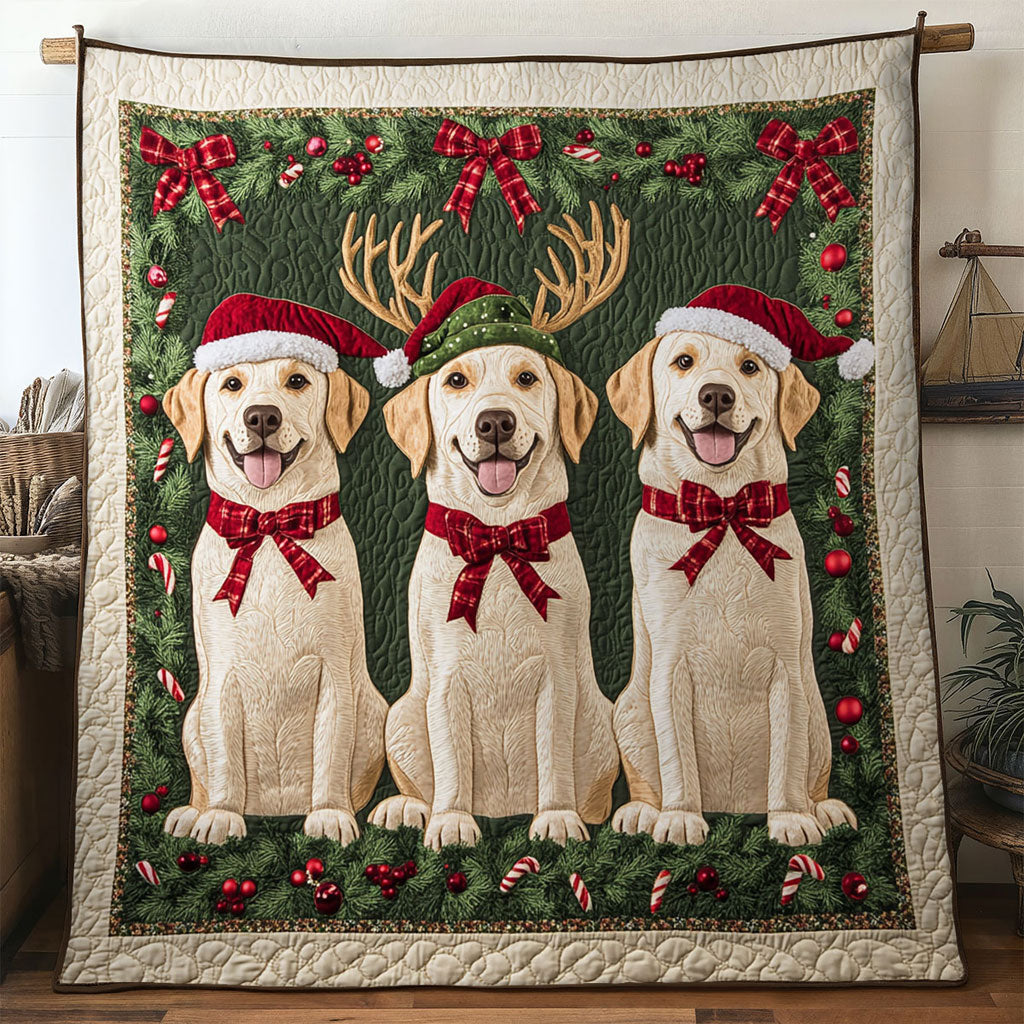 Labrador Christmas Hug Quilted Blanket Christmas Blanket Christmas Gift For Dog Lovers