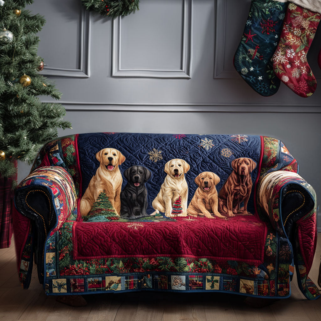 Labrador Haven Quilted Sofa Cover Home Decor Xmas Present For Dog Lovers