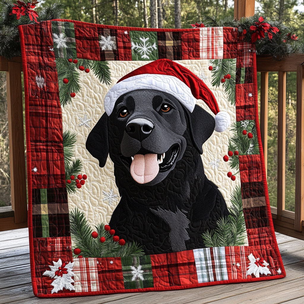 Labrador Holiday Joy Quilted Blanket Christmas Blanket Christmas Gift For Dog Lovers