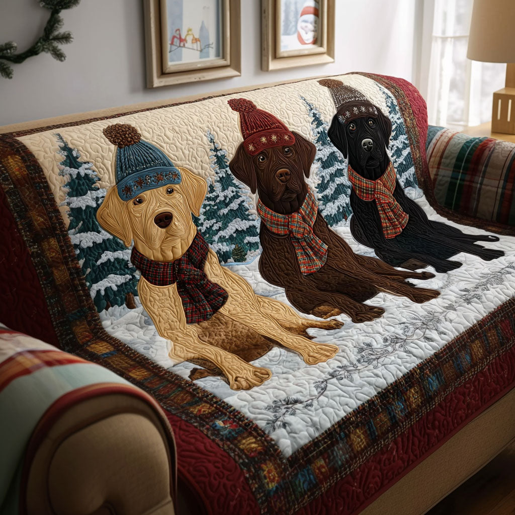 Labrador Lane Quilted Sofa Cover Santa Sofa Cover Gifts For Dog Owners