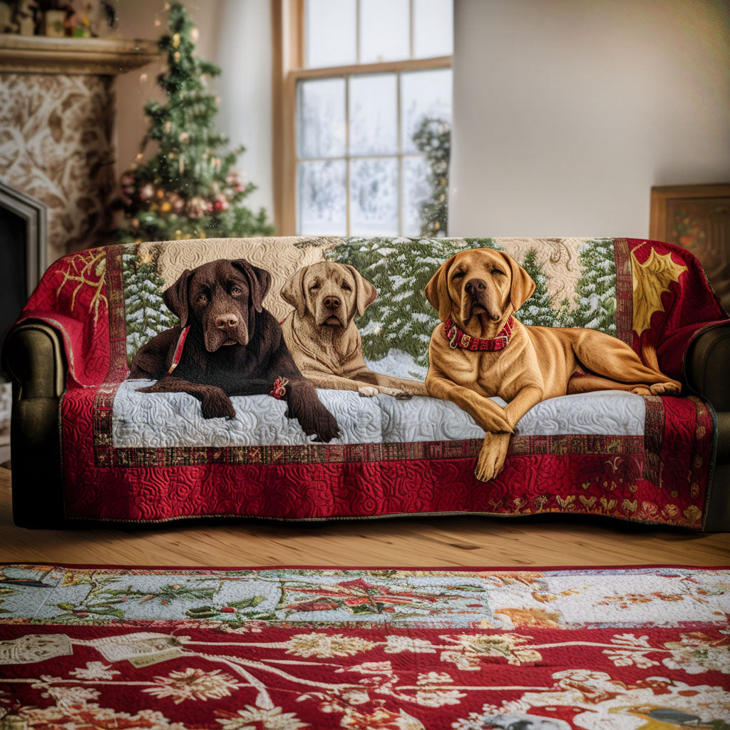 Labrador Legacy Quilted Sofa Cover Living Room Decor Ideas Xmas Gift For Dog Lover