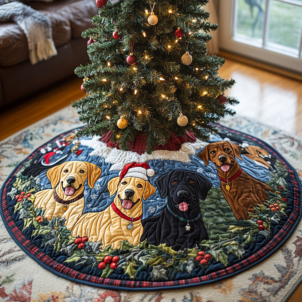 Labrador Noel Christmas Quilted Tree Skirt Xmas Decorations Christmas Presents For Labradors