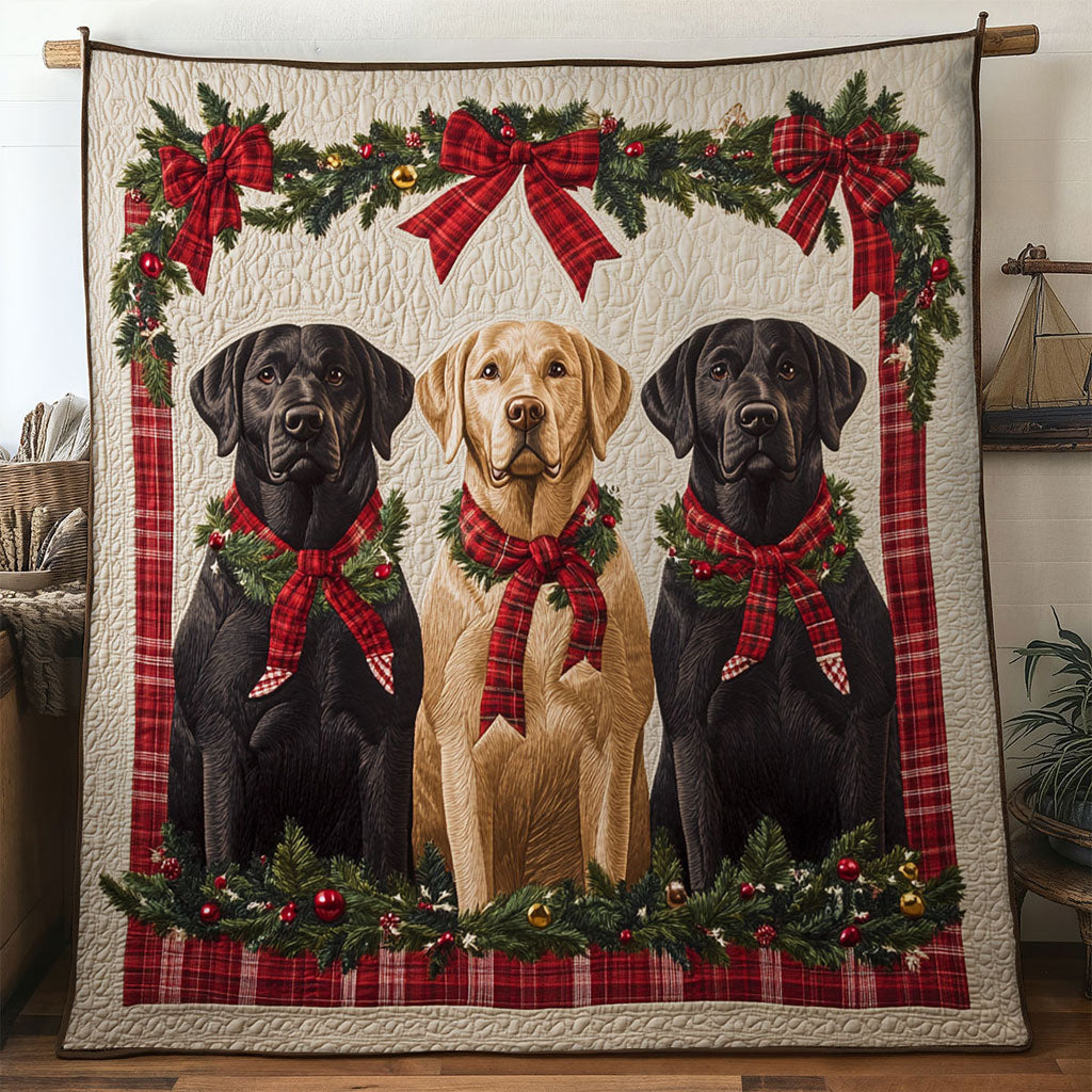 Labrador Noel Love Quilted Blanket Throws And Blankets Christmas Gift To Labrador Lovers