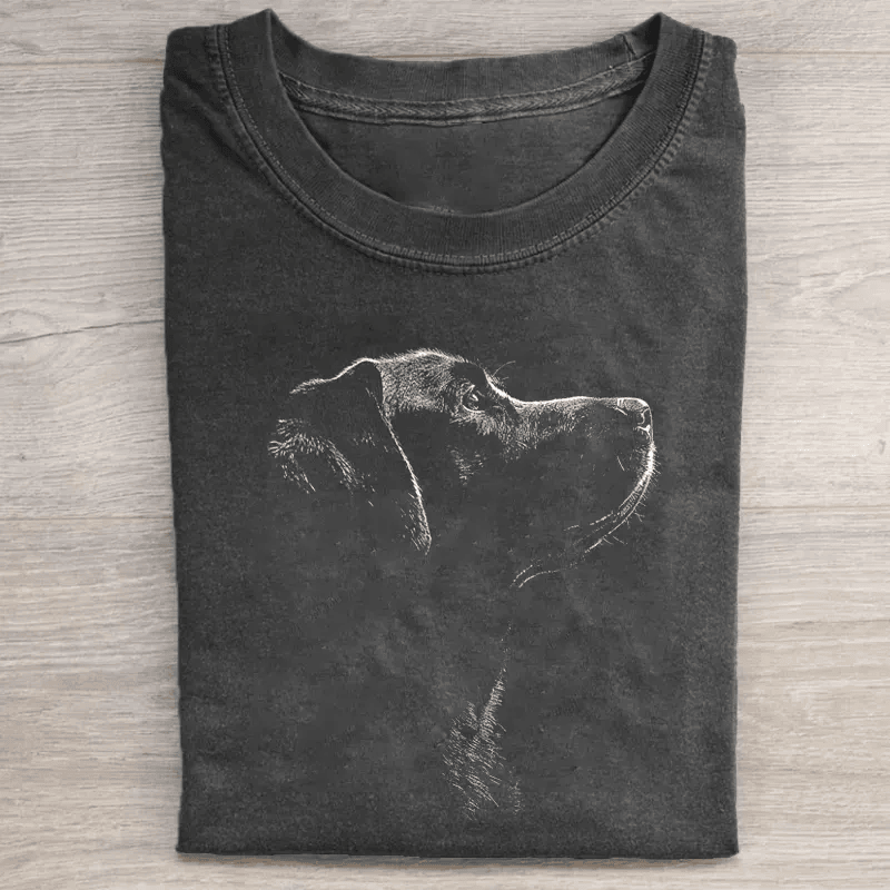 Labrador Portrait Sketch T-Shirt Minimalist Lab Dog Lover Tee Cute Dog Art Shirt Best Gift For Lab Owners